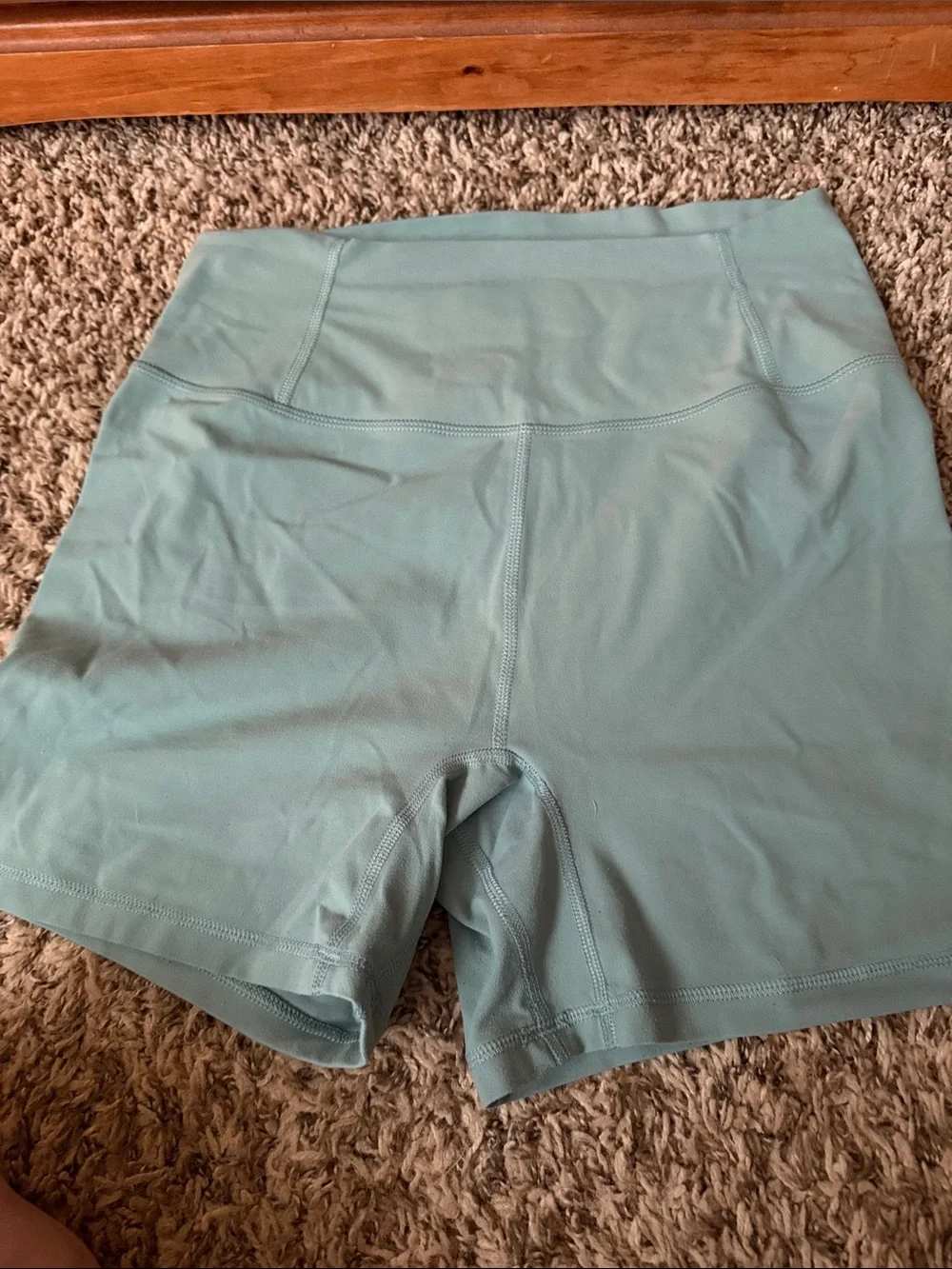 FP Movement by Free People Aqua Teal High-Waist Workout Shorts - Picture 4 of 5